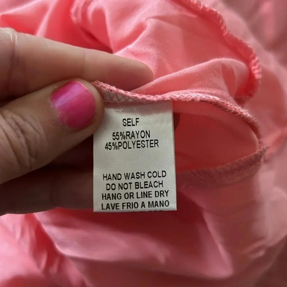 NWT Coral Size Large Bat Wing Silky Rayon / Polyester Women”s Blouse - Picture 9 of 9